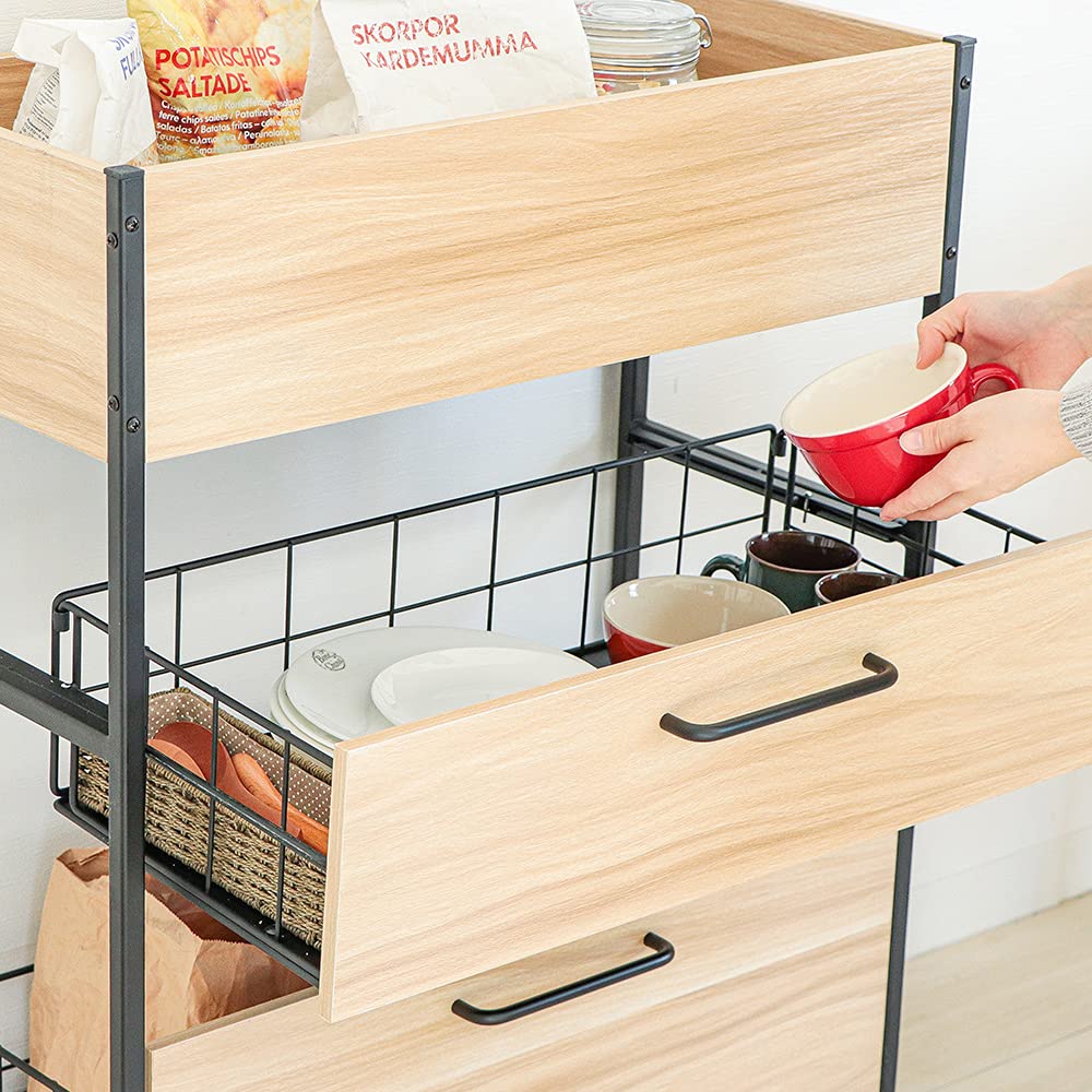 Amazon.co.jp: ヤマソロ(Yamasoro) キッチンワゴン ナチュラル